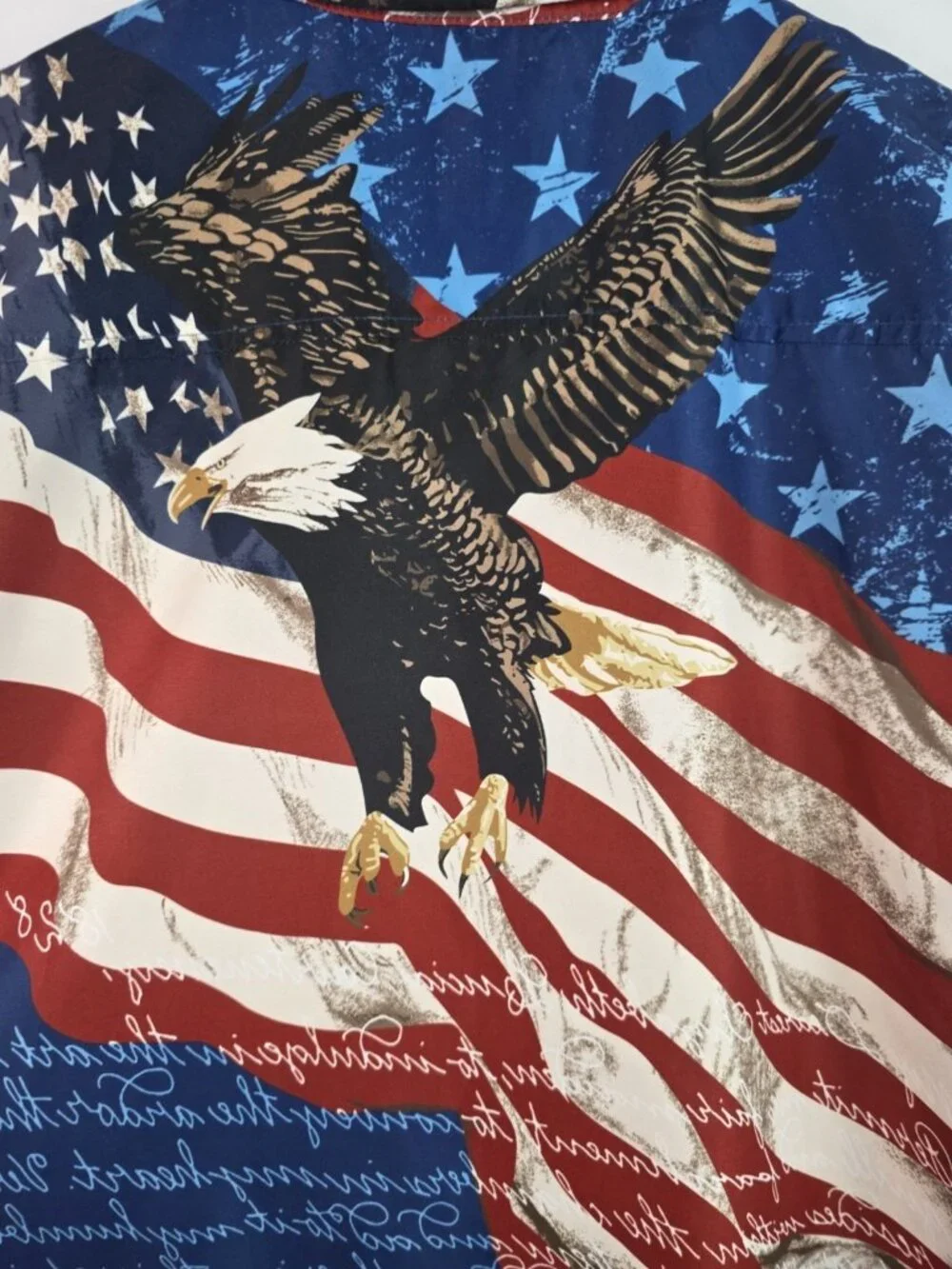 Arvil Hill Mens Shirt Size Large Blue Patriotic USA America Flag Button Down Top